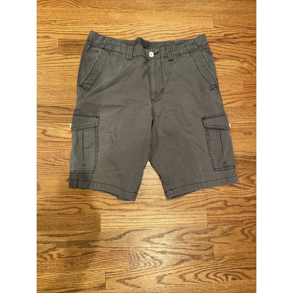 Tommy Bahama Mens Cargo Shorts 34 Gray Ripstop Dobby Texture Tencel Blend Beach